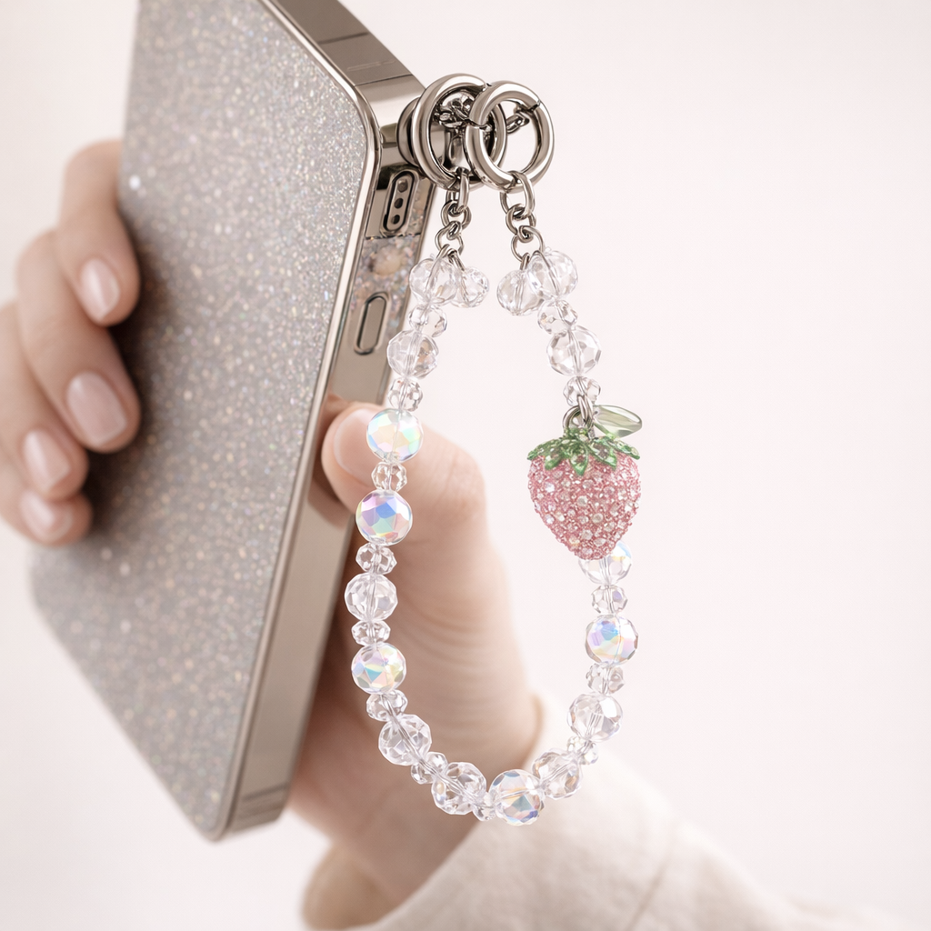 Crystal Phone Charm Strawberry Theme
