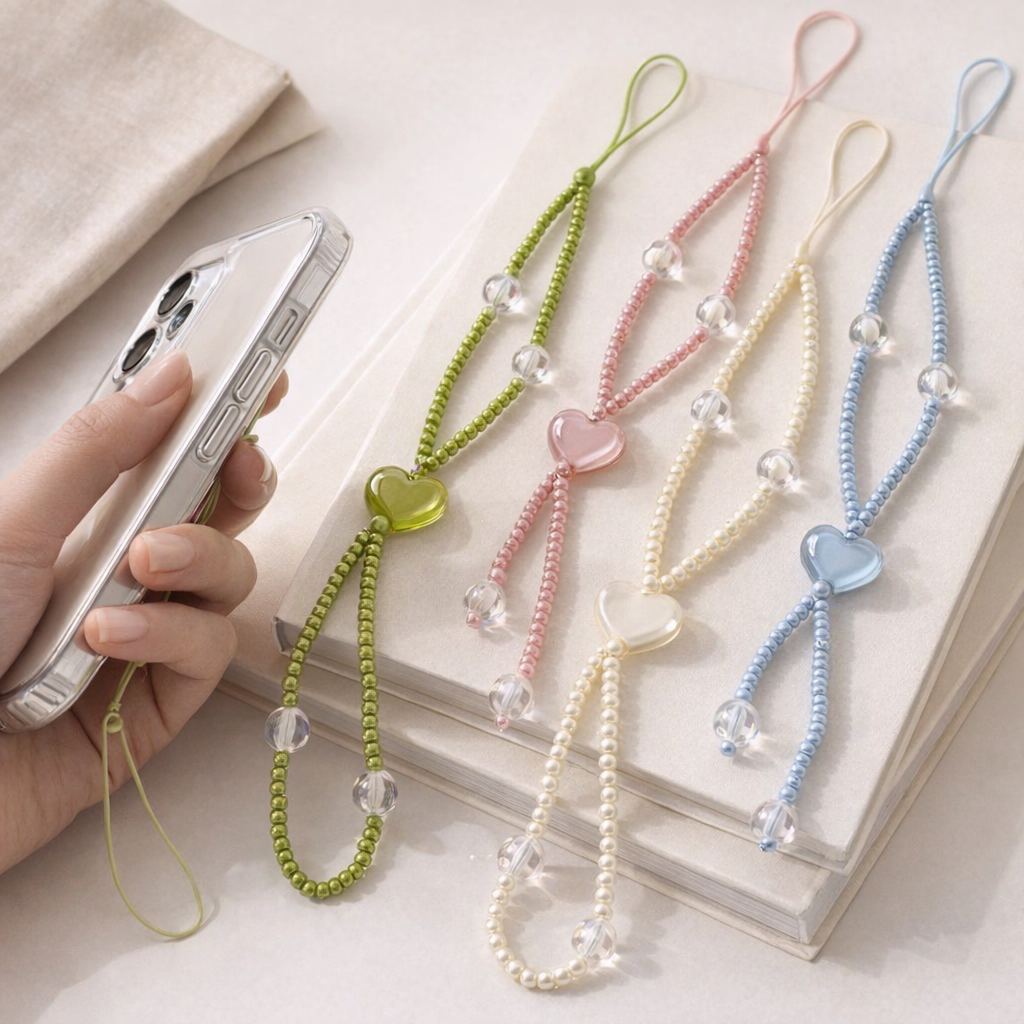 Beaded Phone Strap Bow Knot Design
