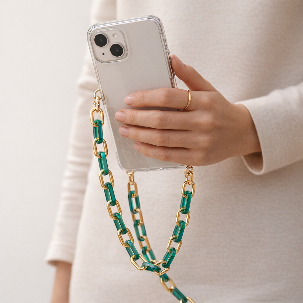 Acrylic Phone Strap Bold Square Design