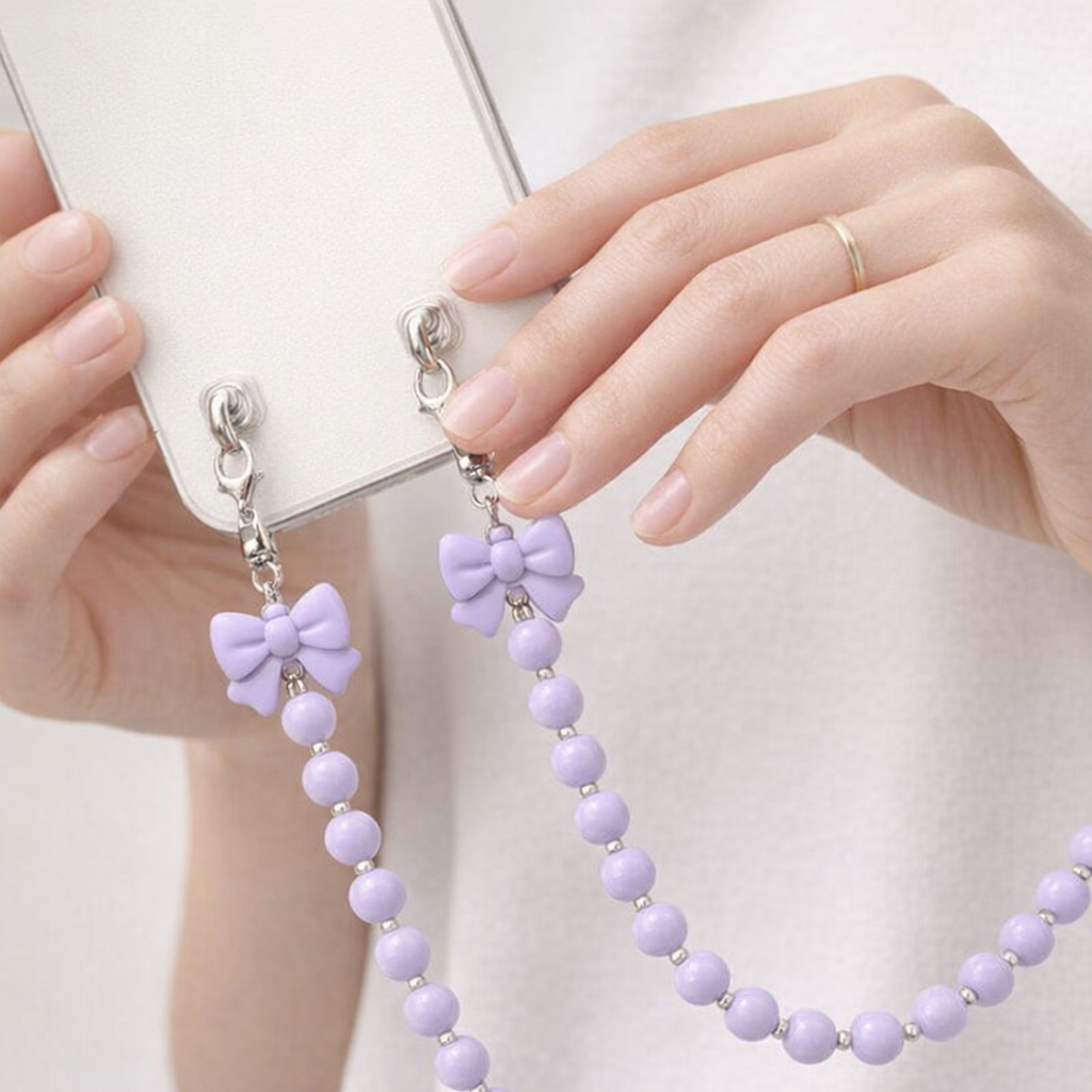 Beaded Phone Strap Bow Accent