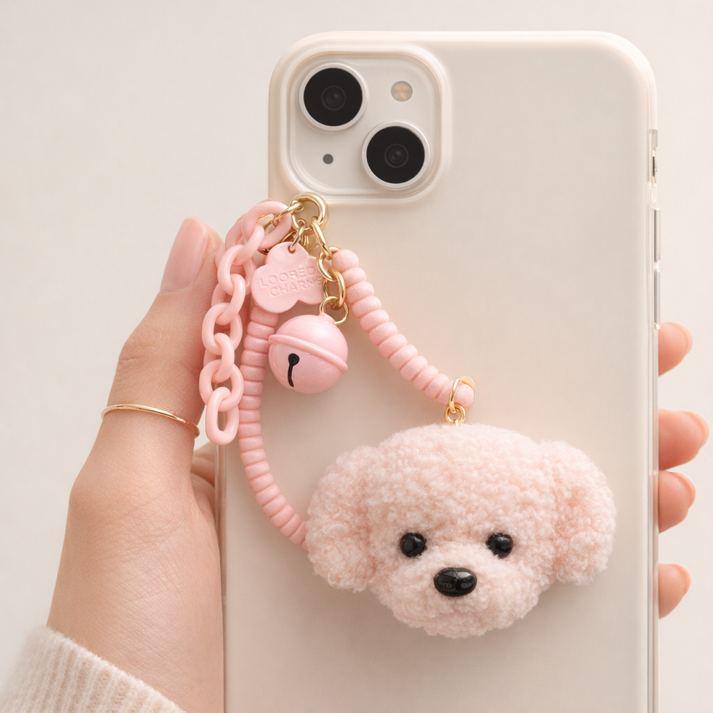 Plush Phone Charm Dog Pendant Design