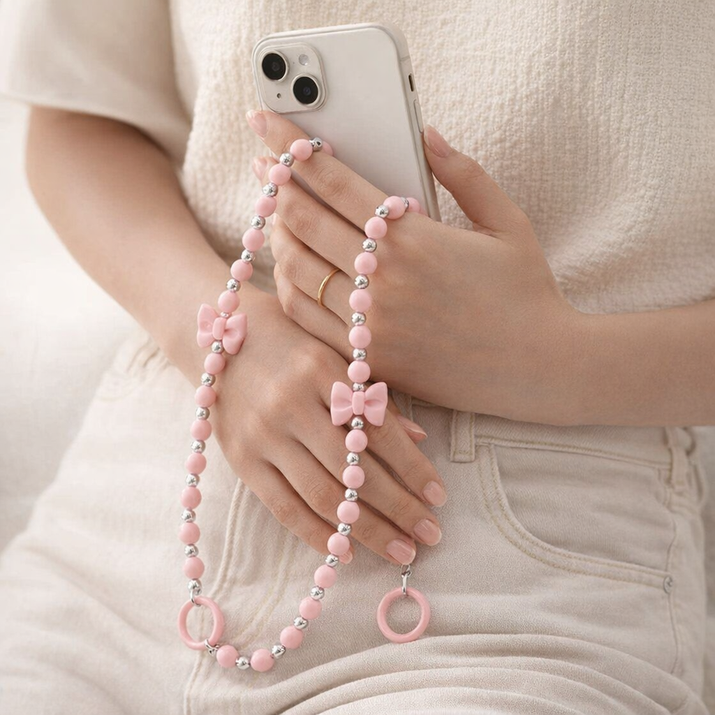 Beaded Phone Strap Bow Accent