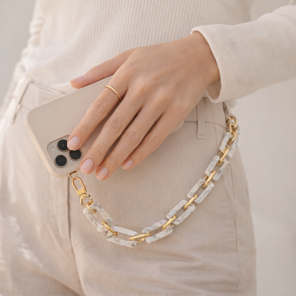 Acrylic Phone Strap Bold Square Design