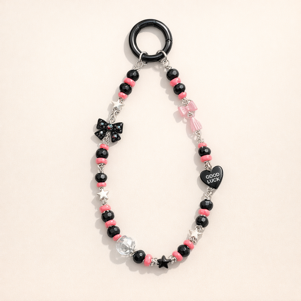 Metal Phone Strap Cartoon Cat Design