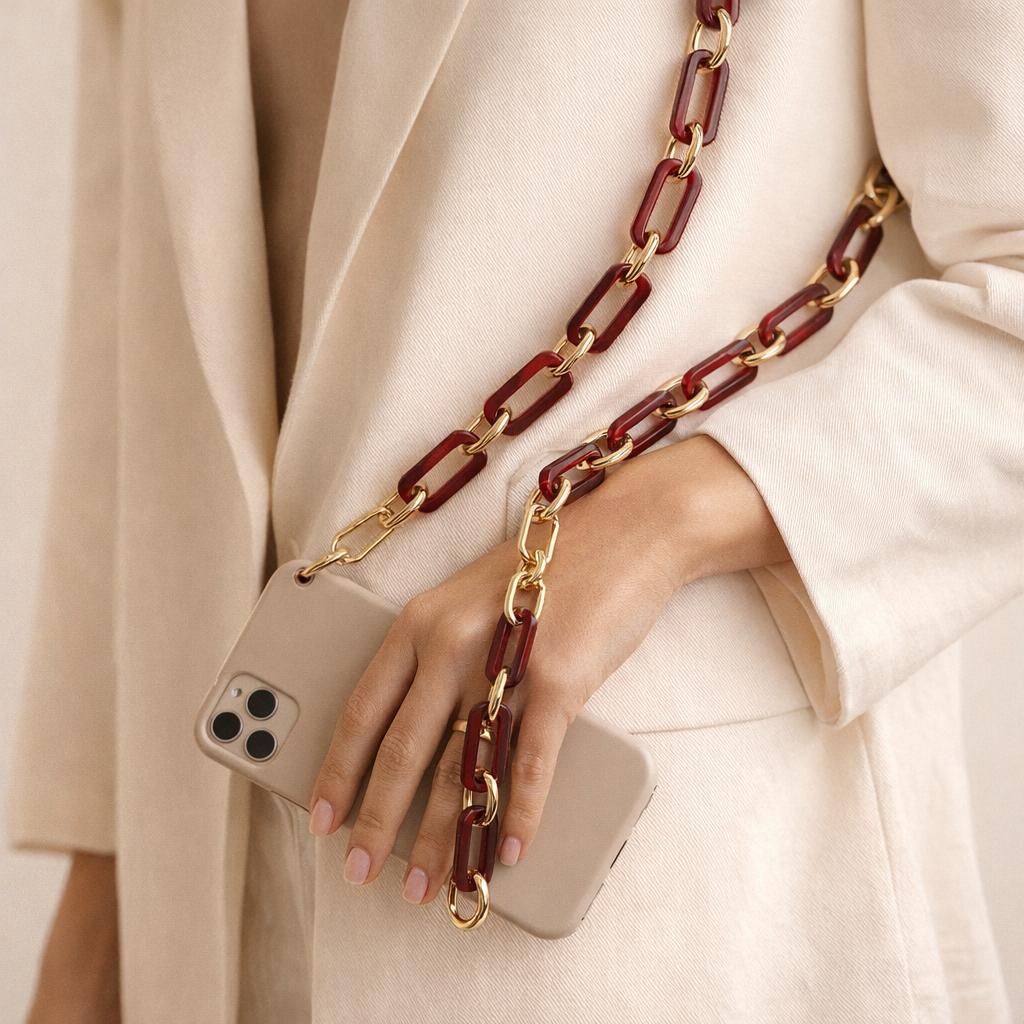 Acrylic Phone Strap Bold Square Design