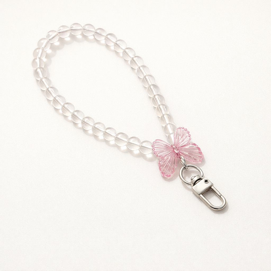 Crystal Phone Charm Butterfly Design