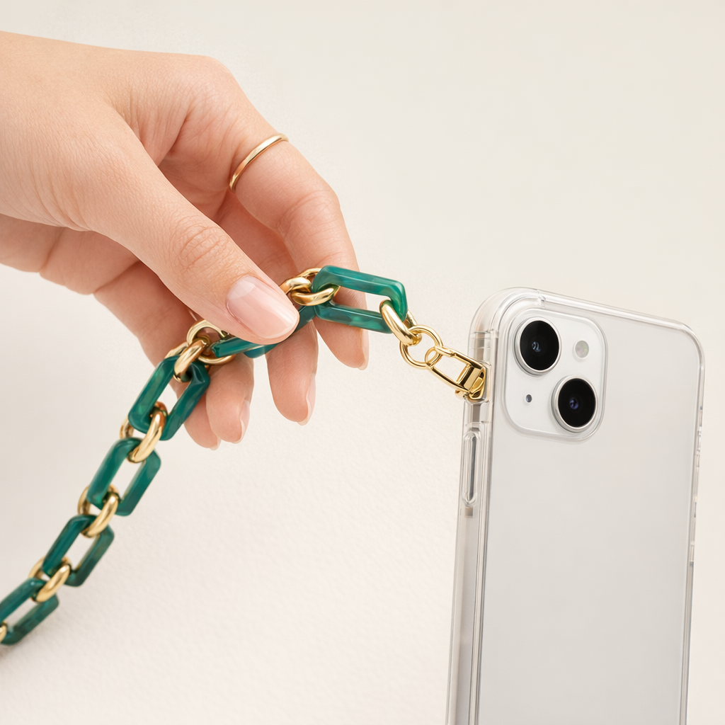 Acrylic Phone Strap Bold Square Design