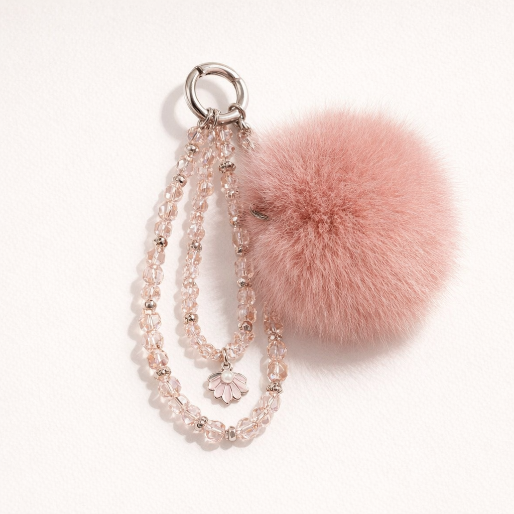 Crystal Phone Charm Faux Leather Accent