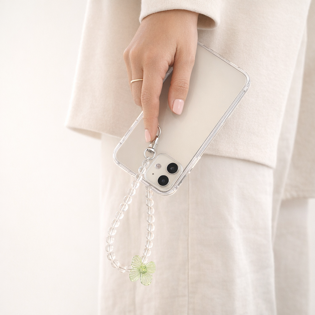 Crystal Phone Charm Butterfly Design