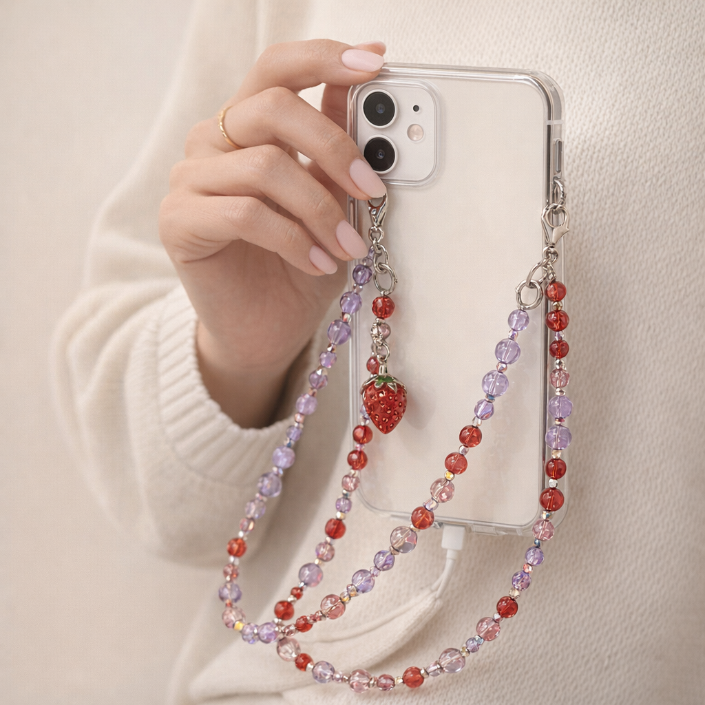 Beaded Phone Strap Crossbody Elegance