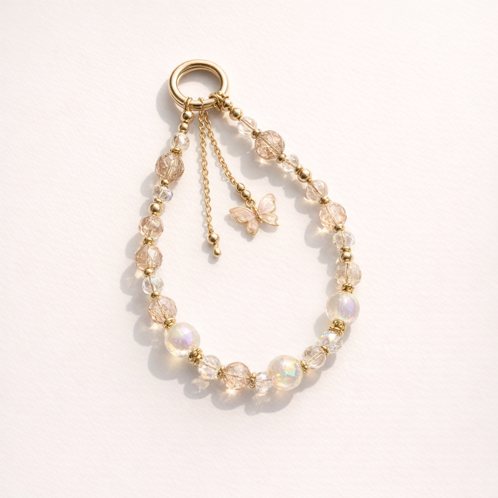 Beaded Phone charm Butterfly Pendant