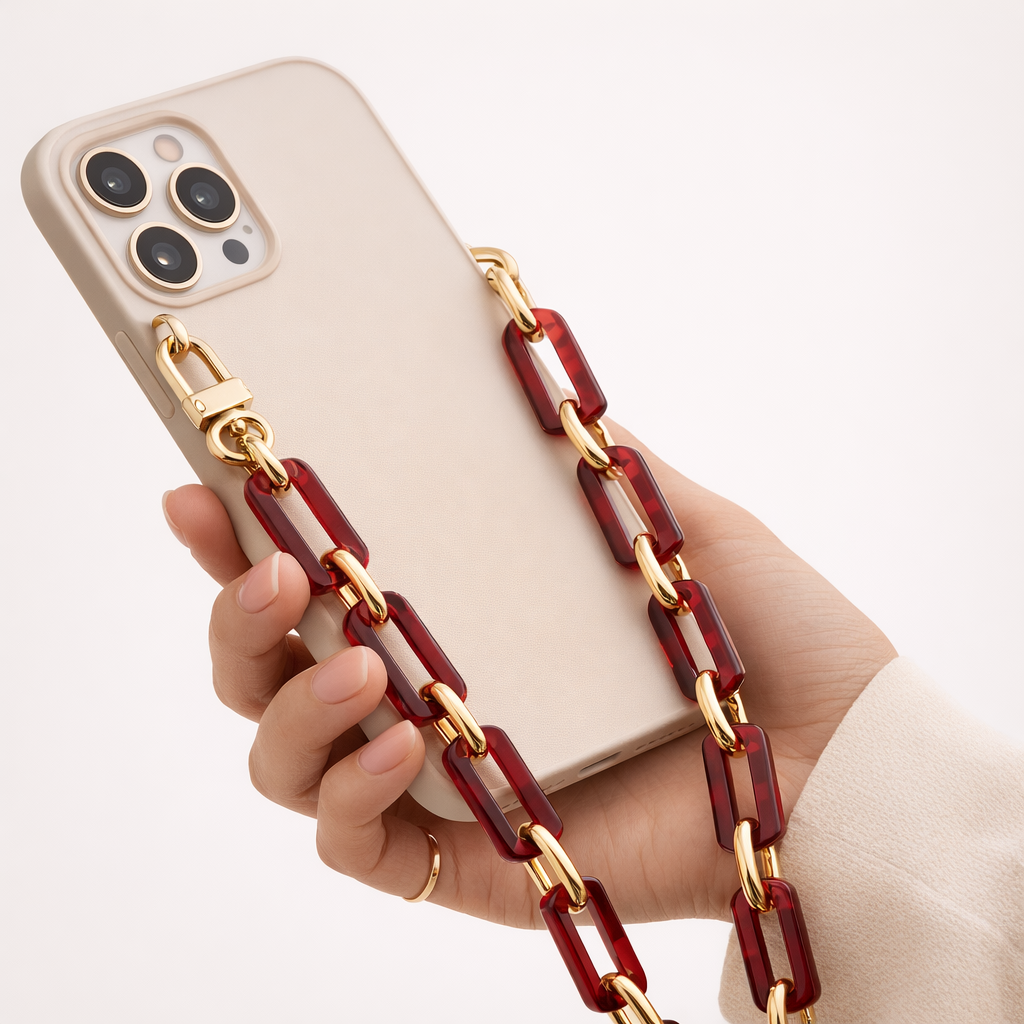 Acrylic Phone Strap Bold Square Design