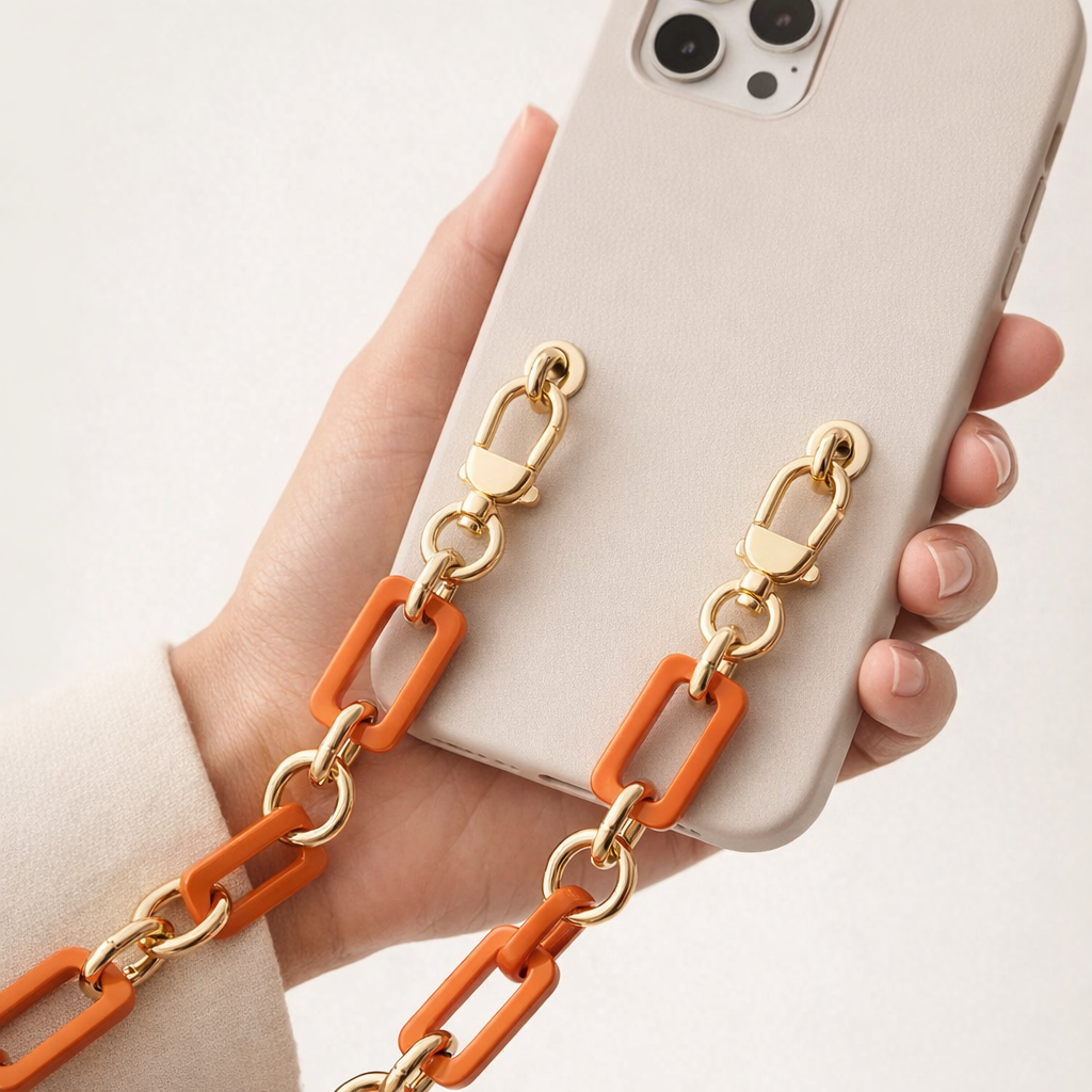 Acrylic Phone Strap Bold Square Design