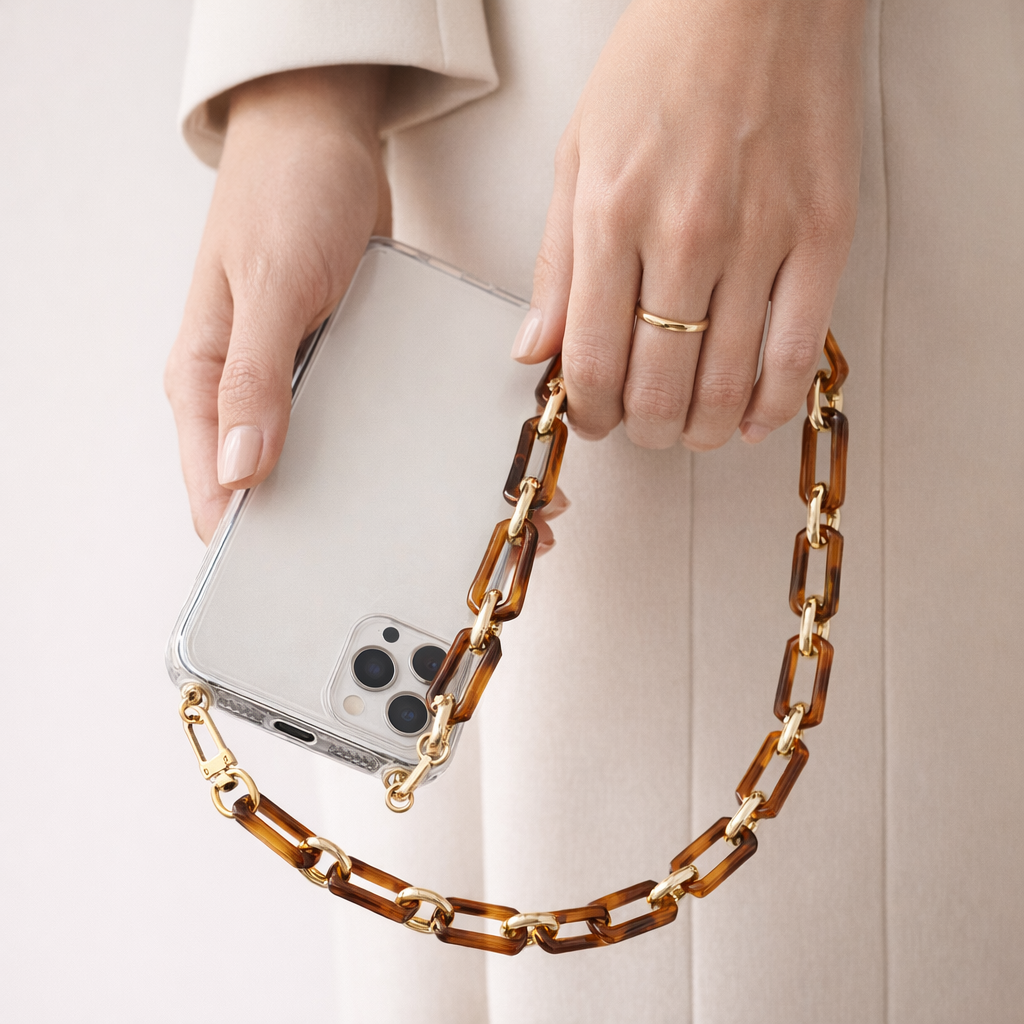 Acrylic Phone Strap Bold Square Design