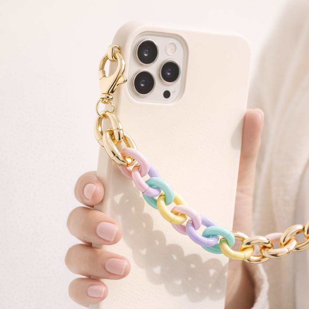 Acrylic Phone Charm Galvanised Finish