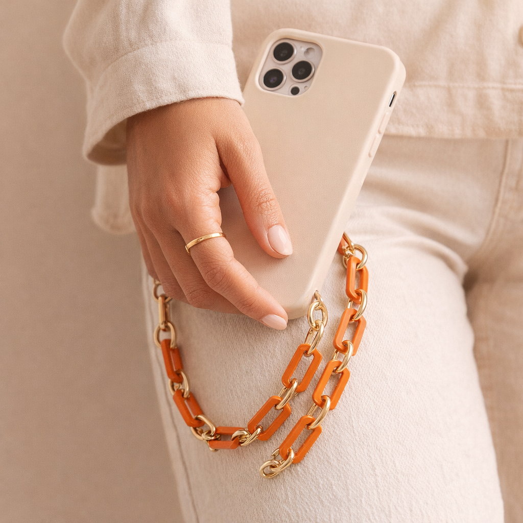 Acrylic Phone Strap Bold Square Design