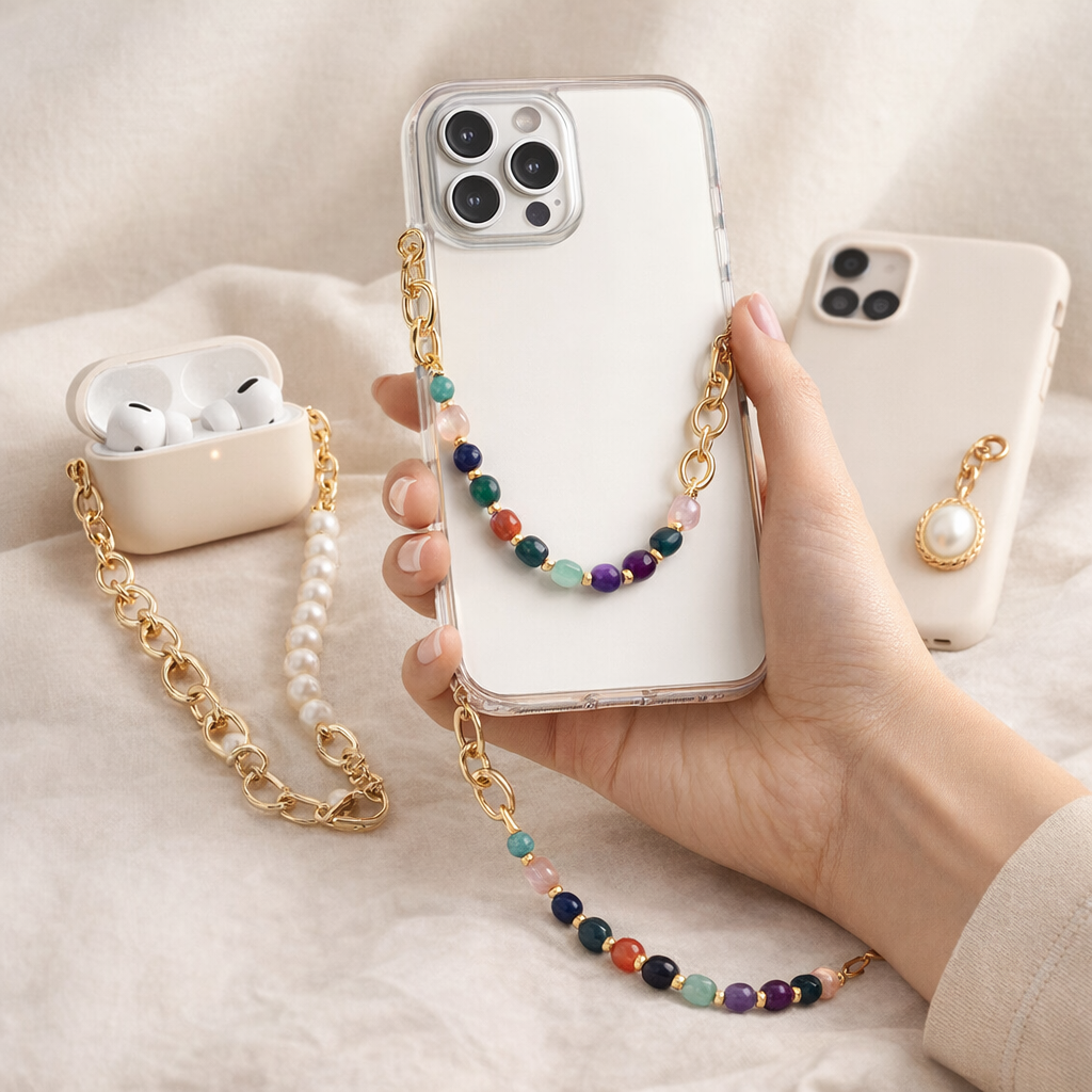 Crystal Phone Chain Vintage Elegance