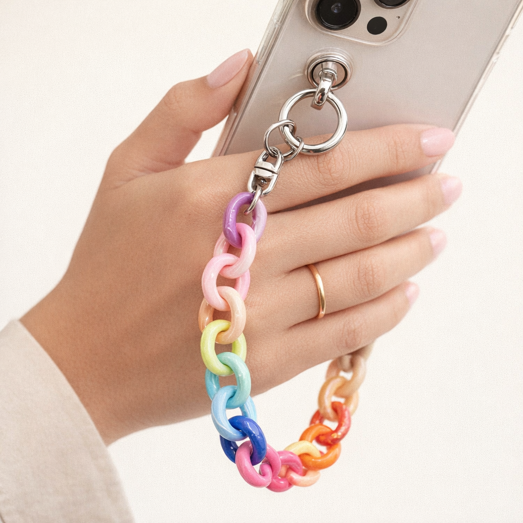 Acrylic Phone Charm Galvanised Finish