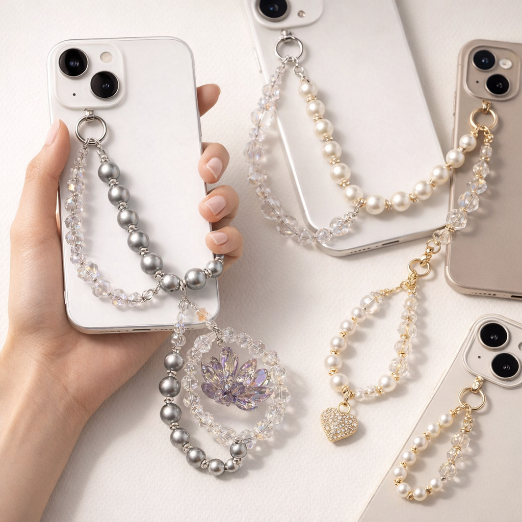 Pearl Phone Charm Lotus Fairy