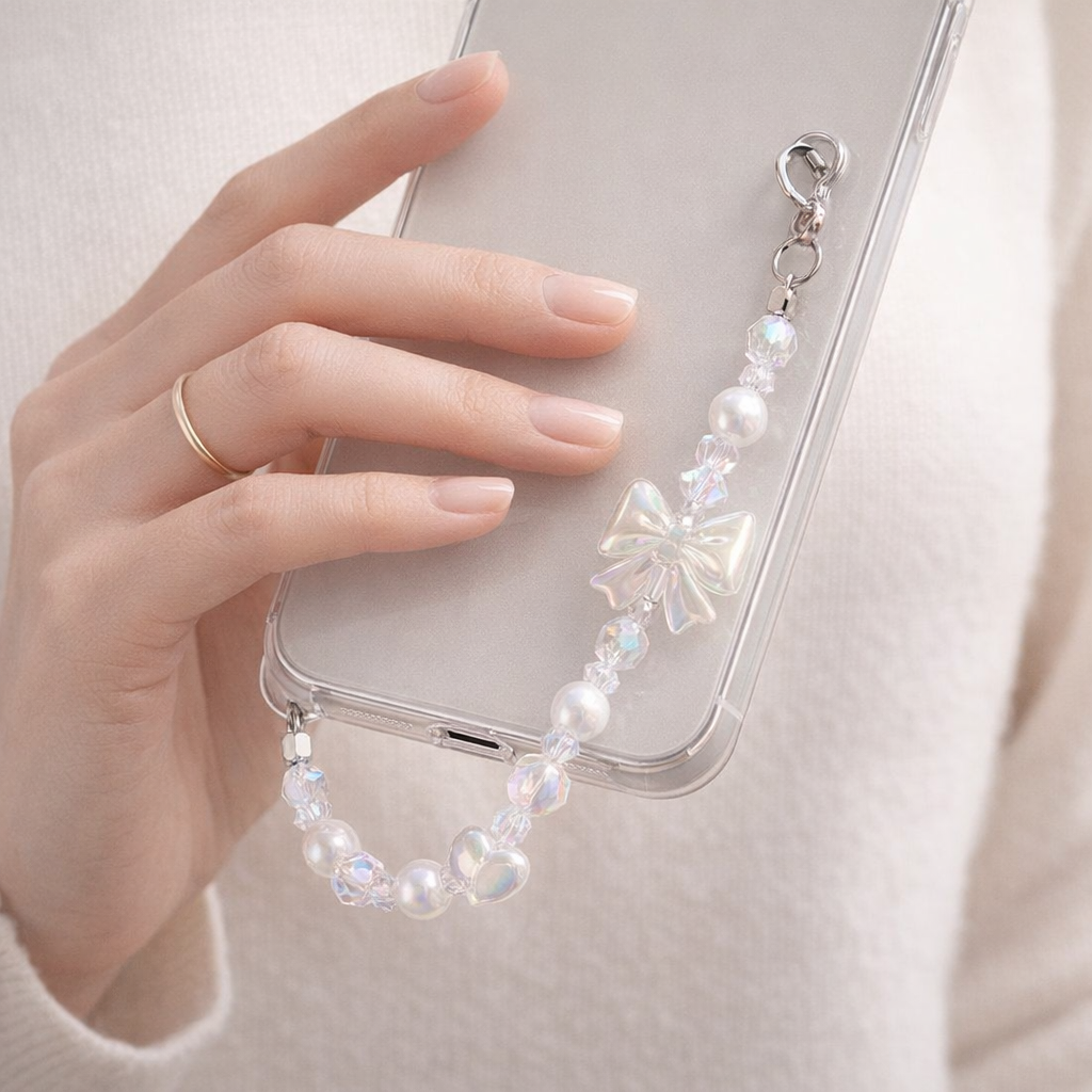 Beaded Phone Charm Butterfly Design