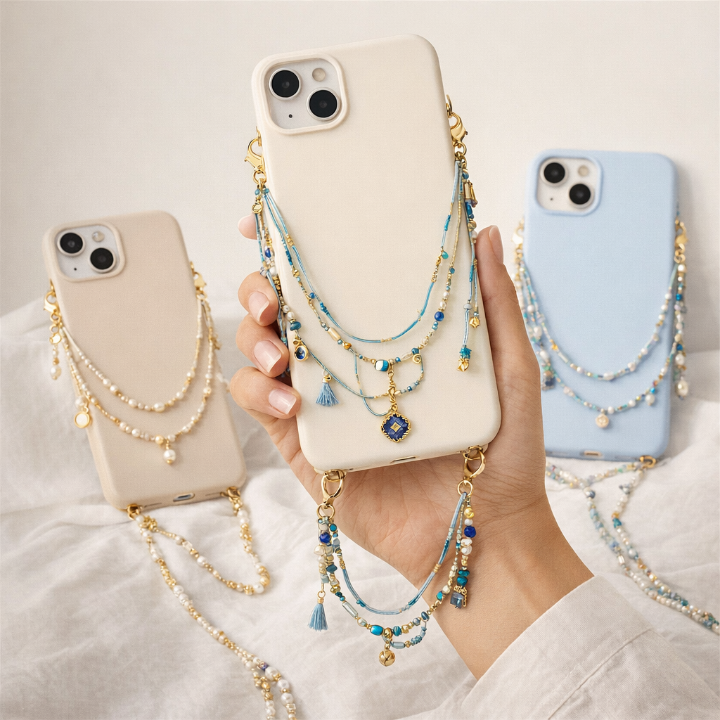 Beaded Phone Straps Double Layer Y2K