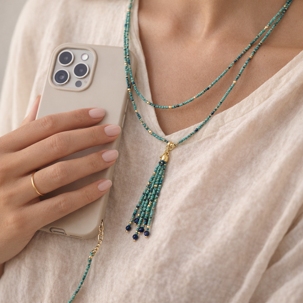 Beaded Phone Straps Double Layer Y2K