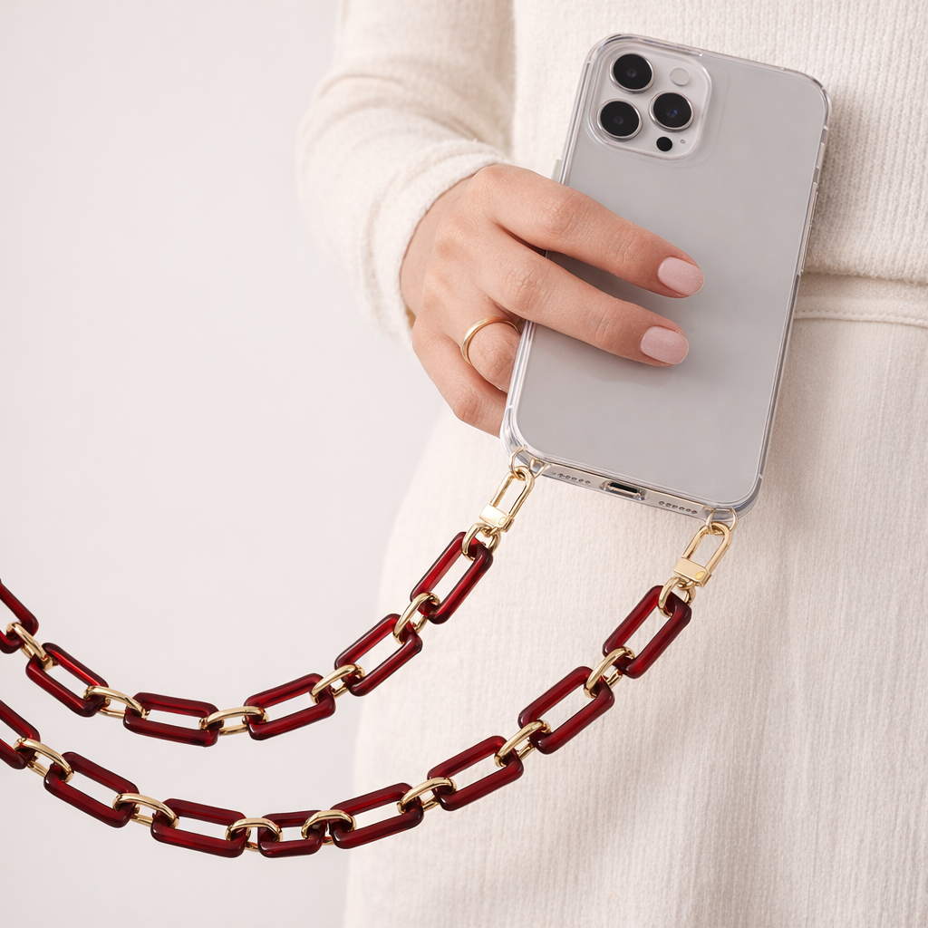 Acrylic Phone Strap Bold Square Design