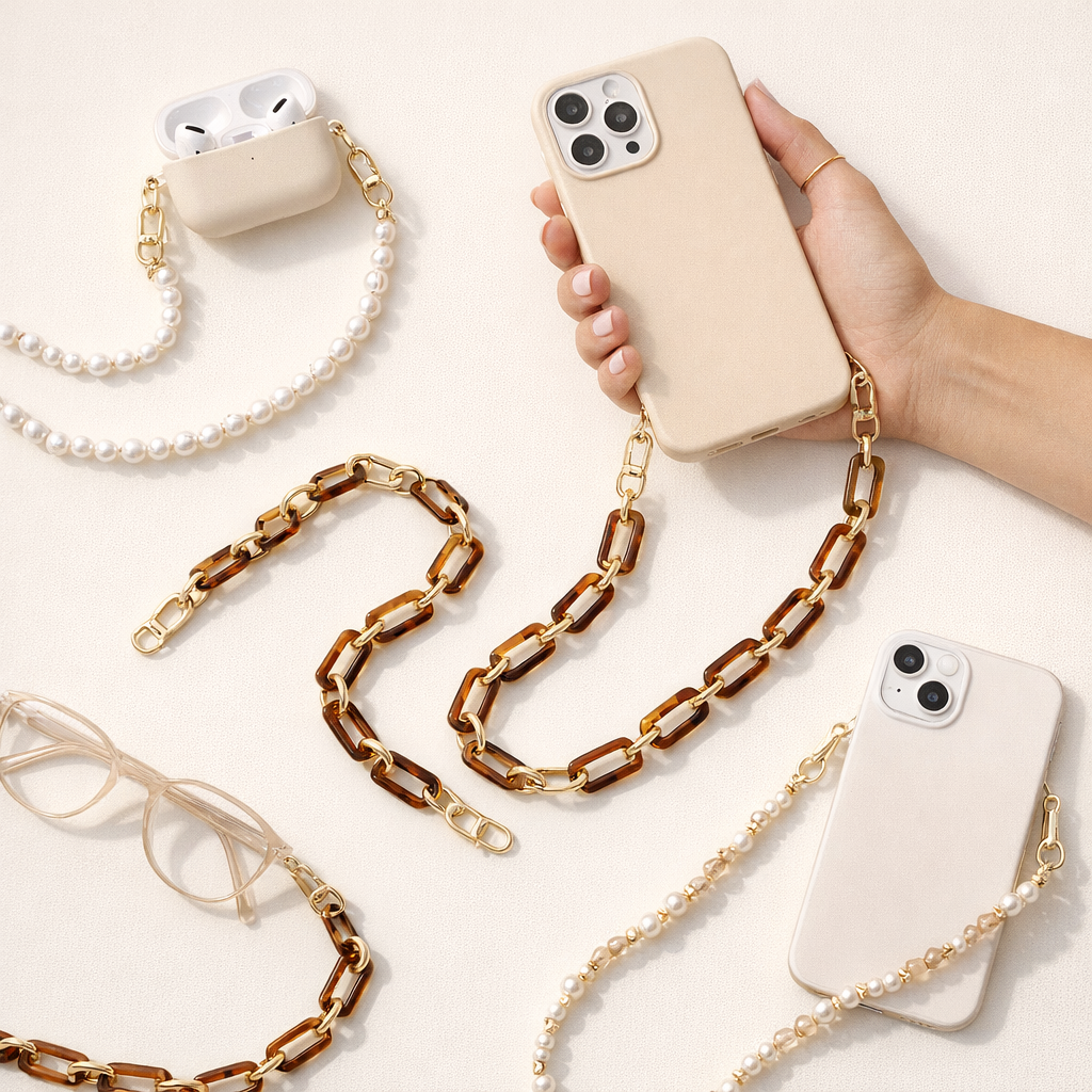 Acrylic Phone Strap Bold Square Design