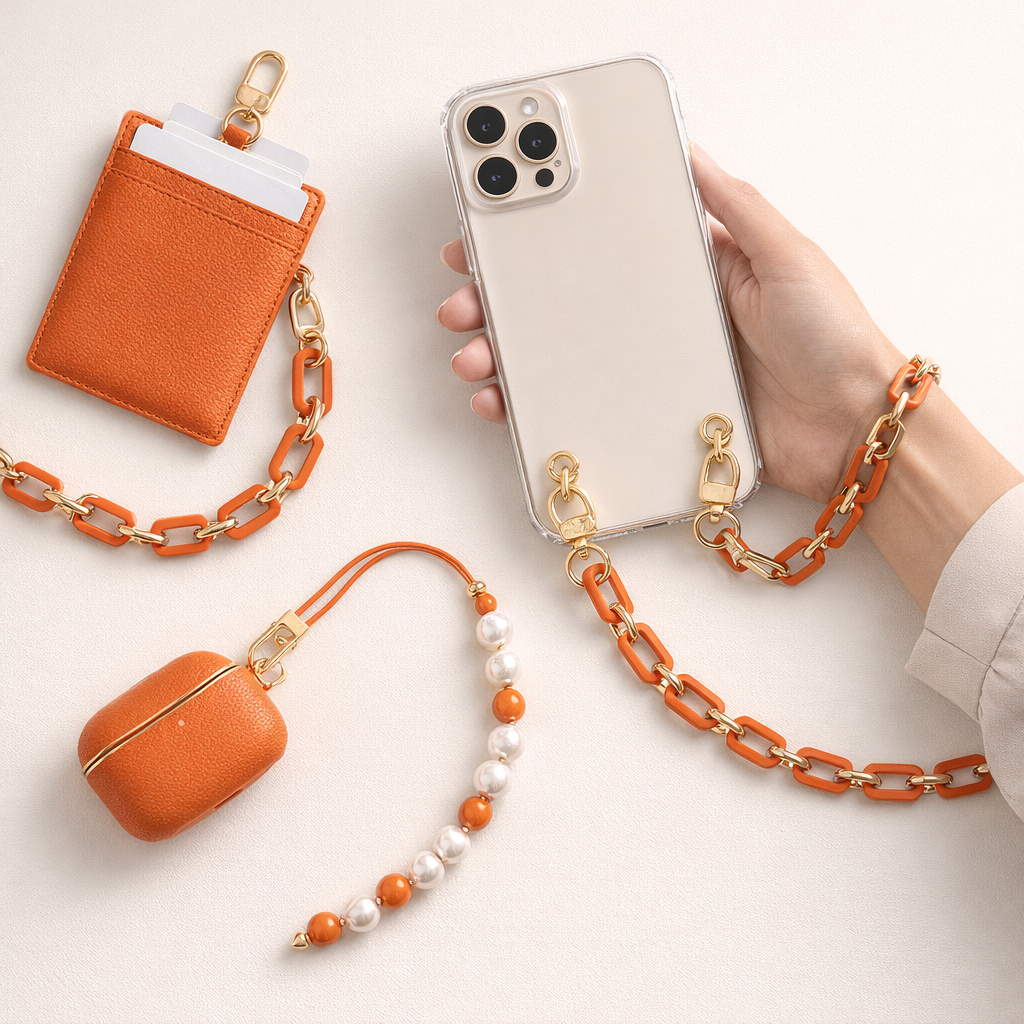 Acrylic Phone Strap Bold Square Design