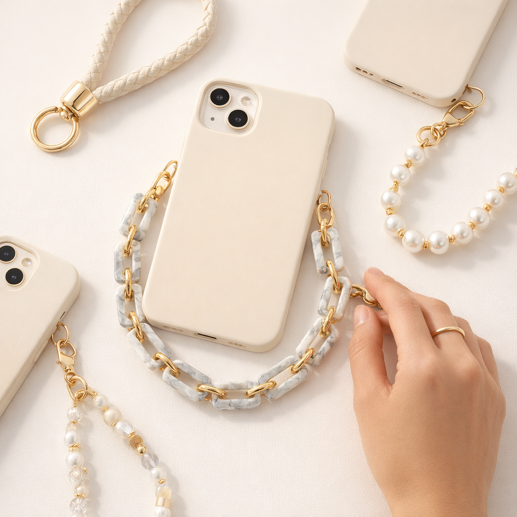 Acrylic Phone Strap Bold Square Design