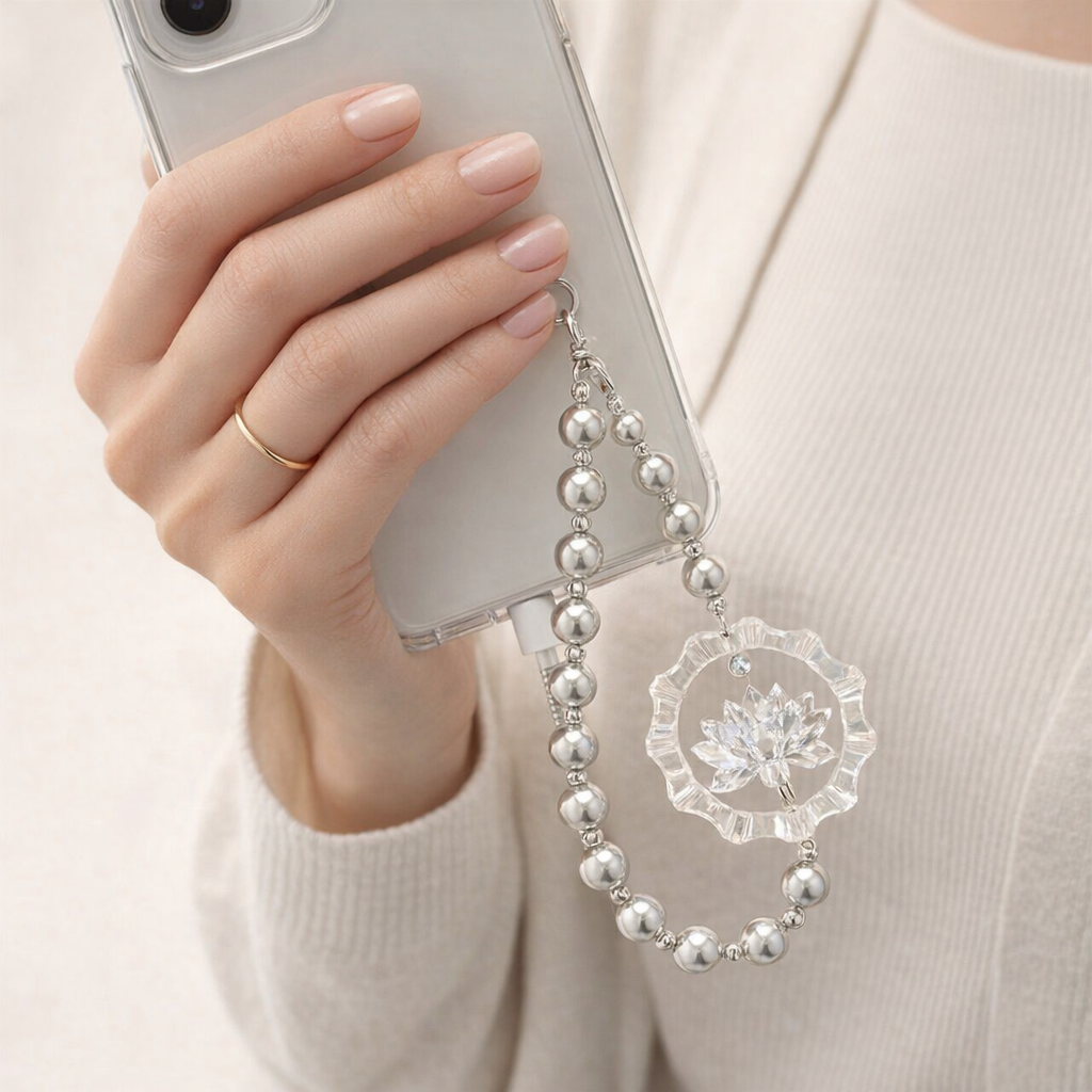 Pearl Phone Charm Lotus Fairy
