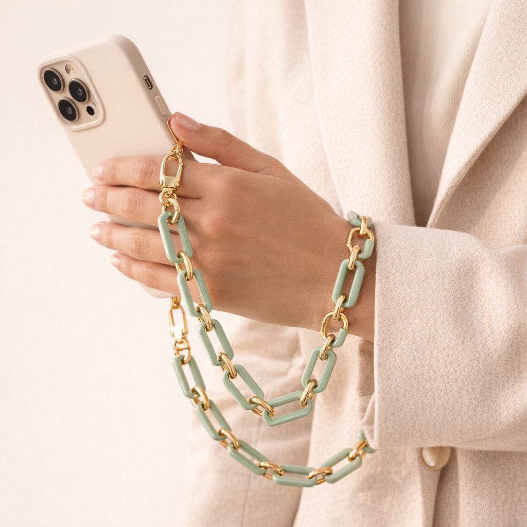 Acrylic Phone Strap Bold Square Design