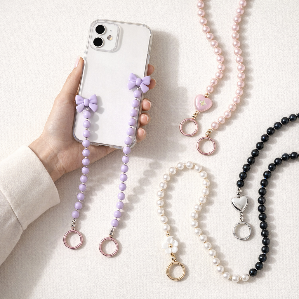 Beaded Phone Strap Bow Accent
