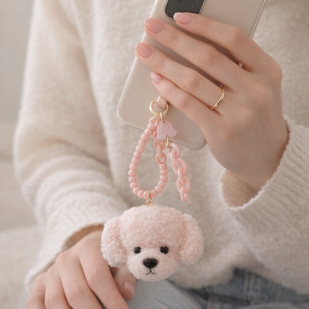 Plush Phone Charm Dog Pendant Design