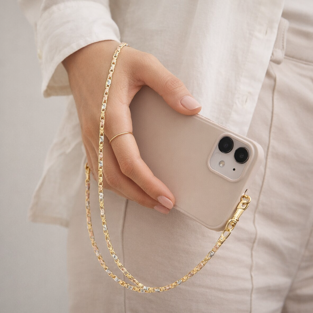 Metal Phone Chain Clavicle Style