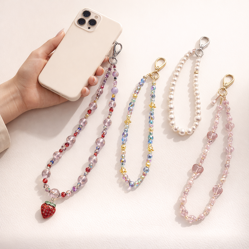 Beaded Phone Strap Crossbody Elegance