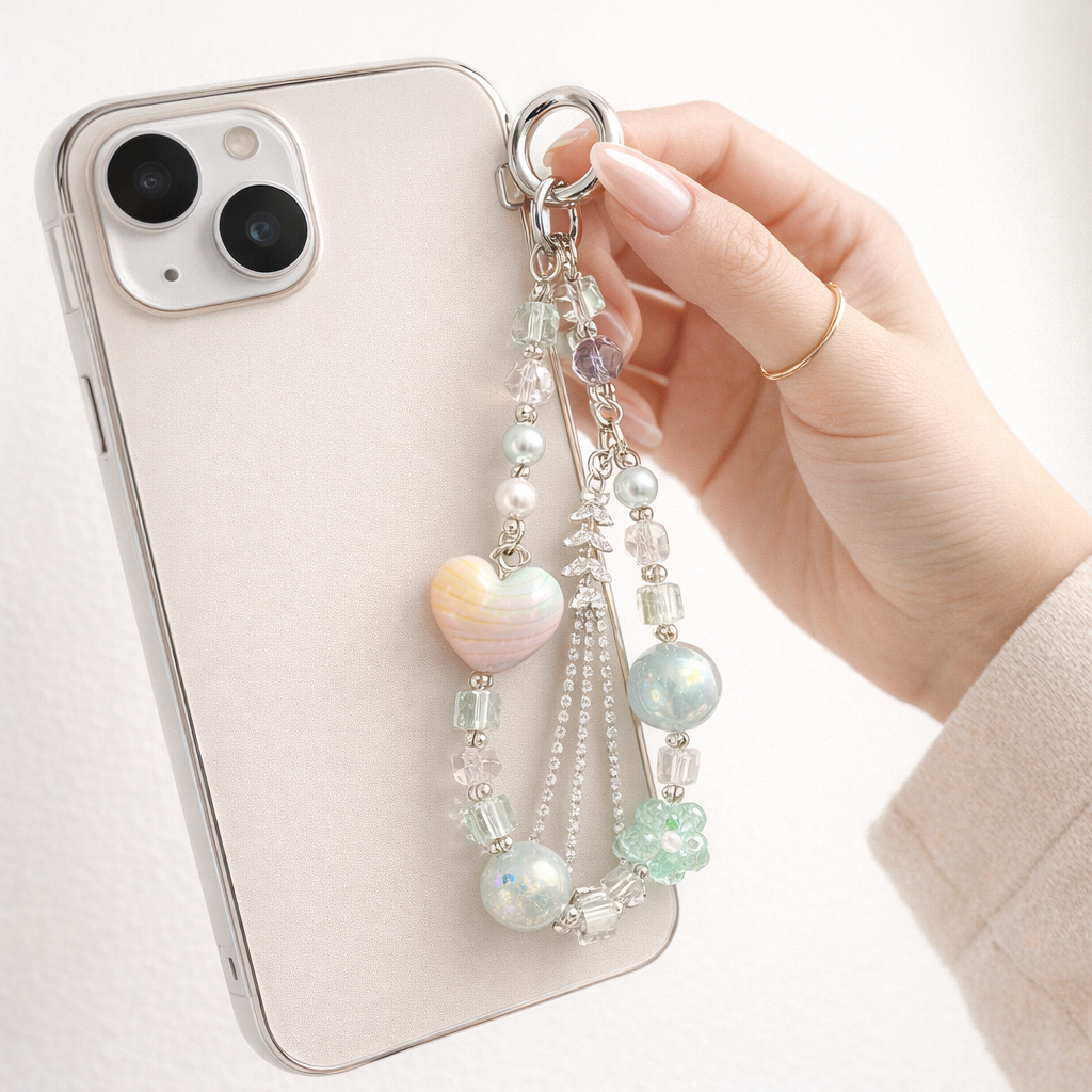 Crystal Phone Charm Floral Design