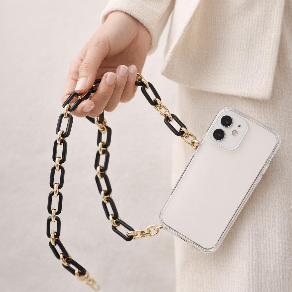 Acrylic Phone Strap Bold Square Design