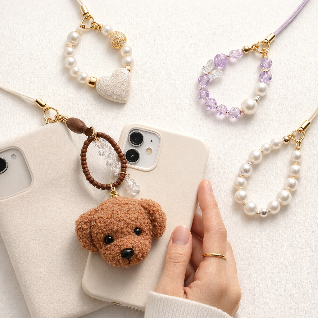 Plush Phone Charm Dog Pendant Design