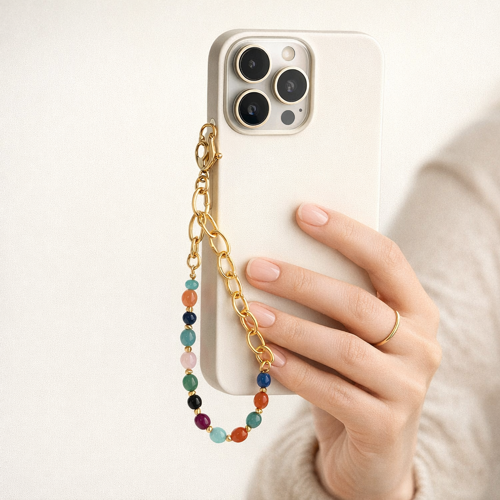 Crystal Phone Chain Vintage Elegance