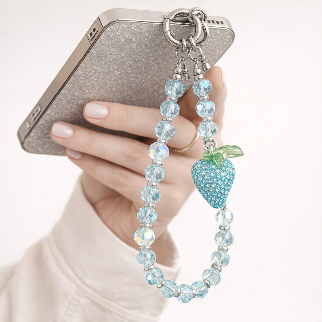 Crystal Phone Charm Strawberry Theme