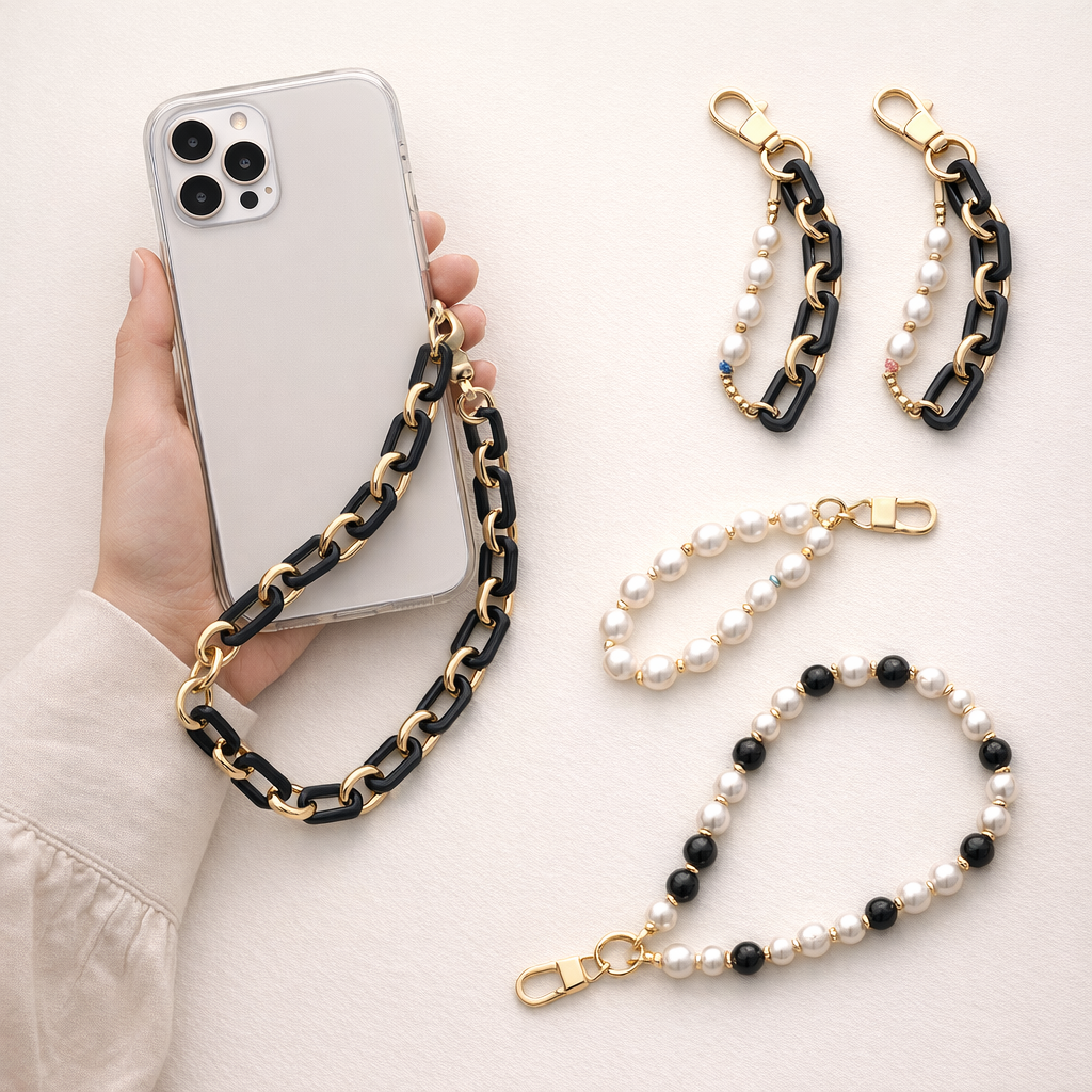 Acrylic Phone Strap Bold Square Design