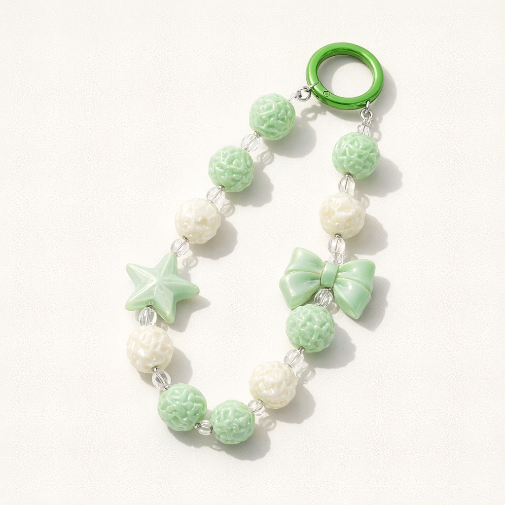 Beaded Phone Charm Round Beads