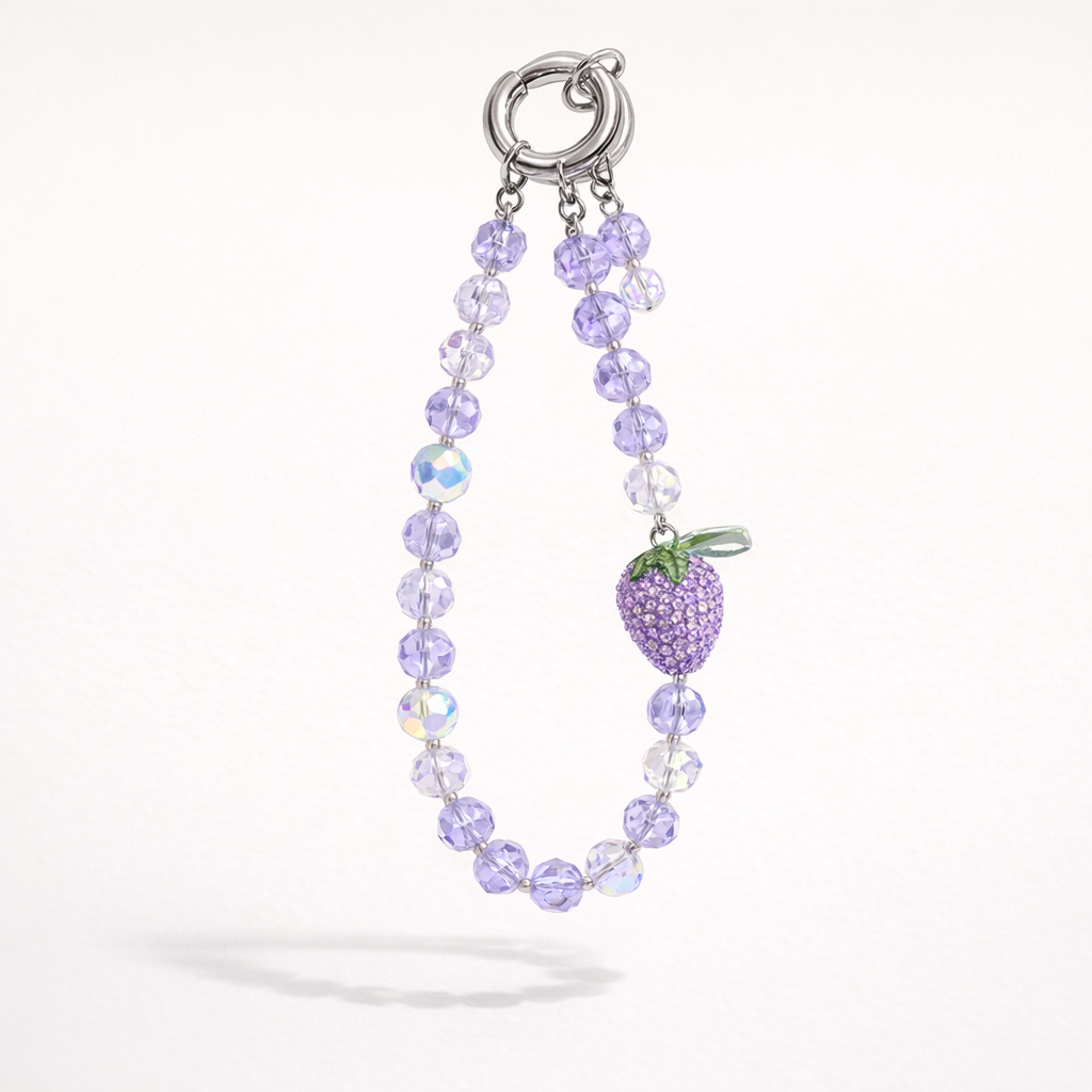 Crystal Phone Charm Strawberry Theme