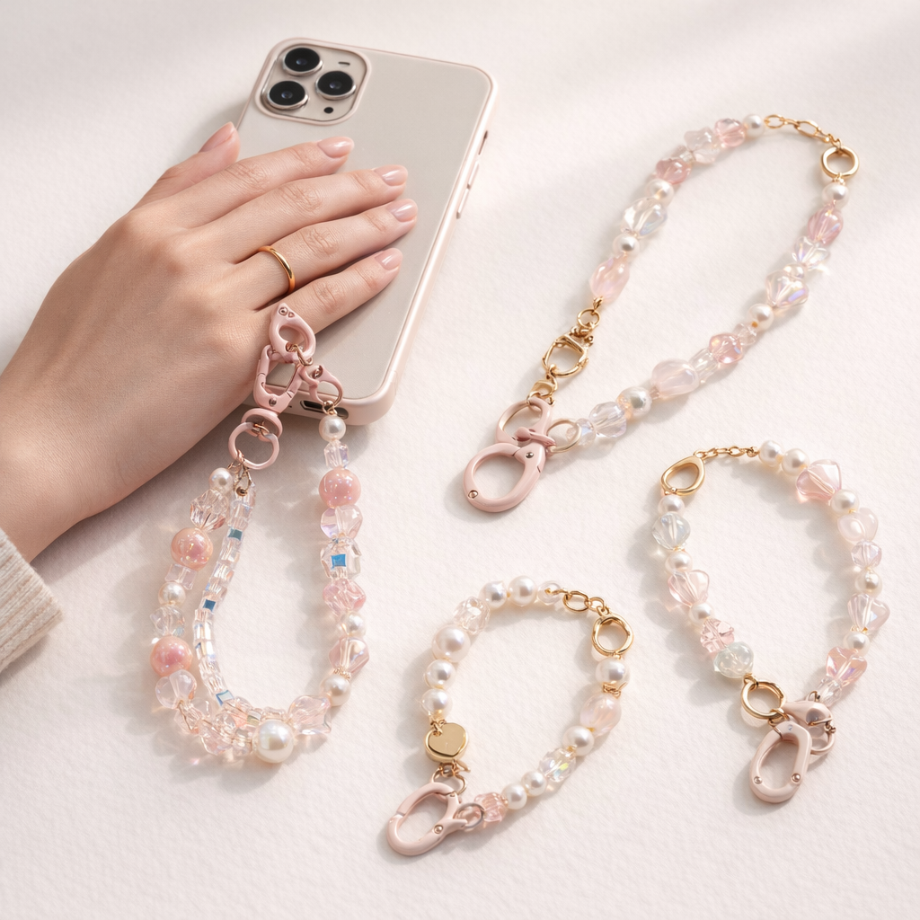 Crystal Phone Charm Floral Design