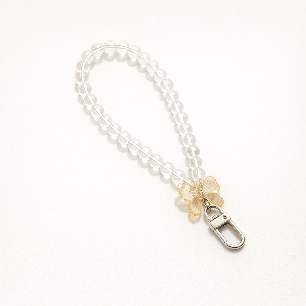 Crystal Phone Charm Butterfly Design