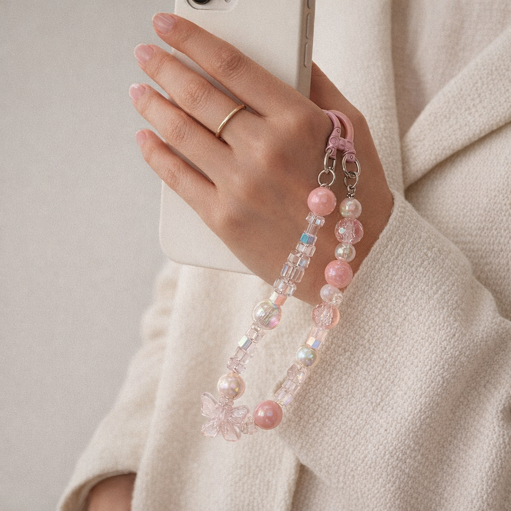 Crystal Phone Charm Floral Design