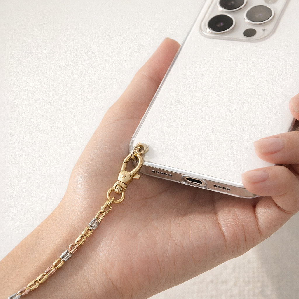 Metal Phone Chain Clavicle Style
