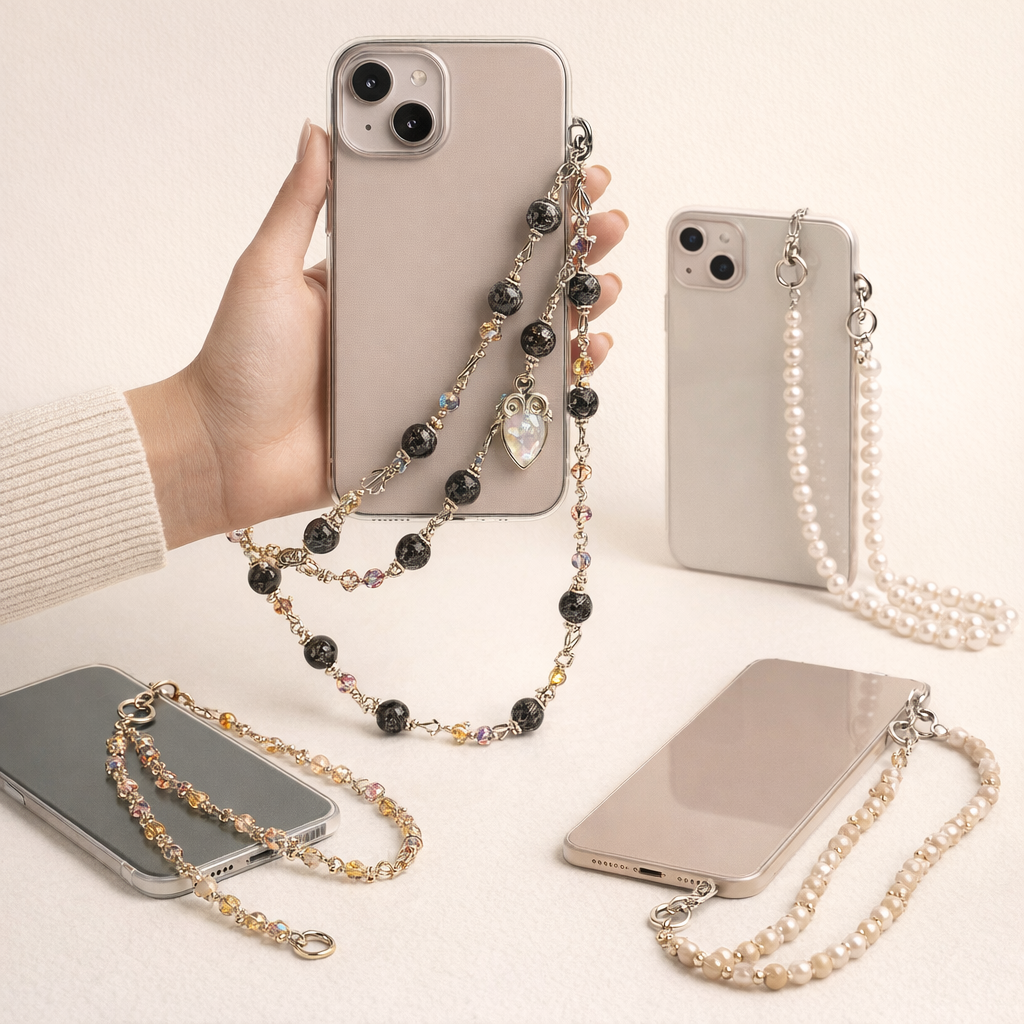 Beaded Phone Strap Crossbody Elegance
