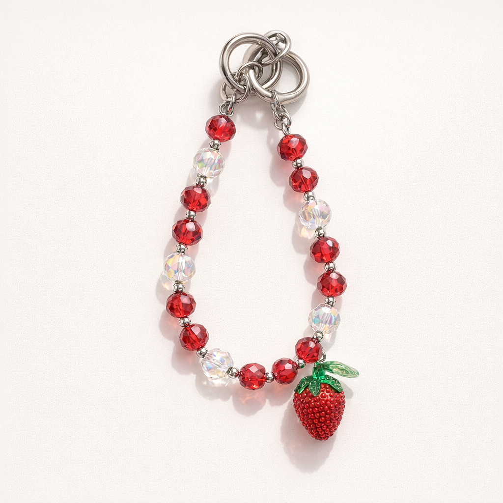 Crystal Phone Charm Strawberry Theme